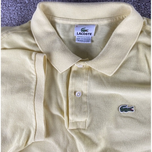 Lacoste Other - Lacoste Solid Light Yellow Polo Shirt Mens XL (8) Preppy Spring Tennis  Cotton